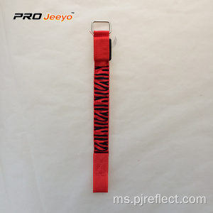 Reflektif Membawa Cahaya Merah Zebra Webbing Armband